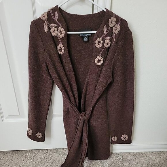Cynthia Rowley Cardigan with Flower Designs - Picture 1 of 2